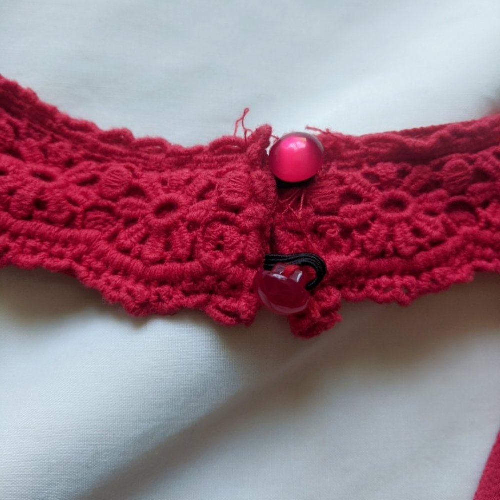 BCX Candy Red Lace Halter Neck Wrap Top L - Picture 7 of 8